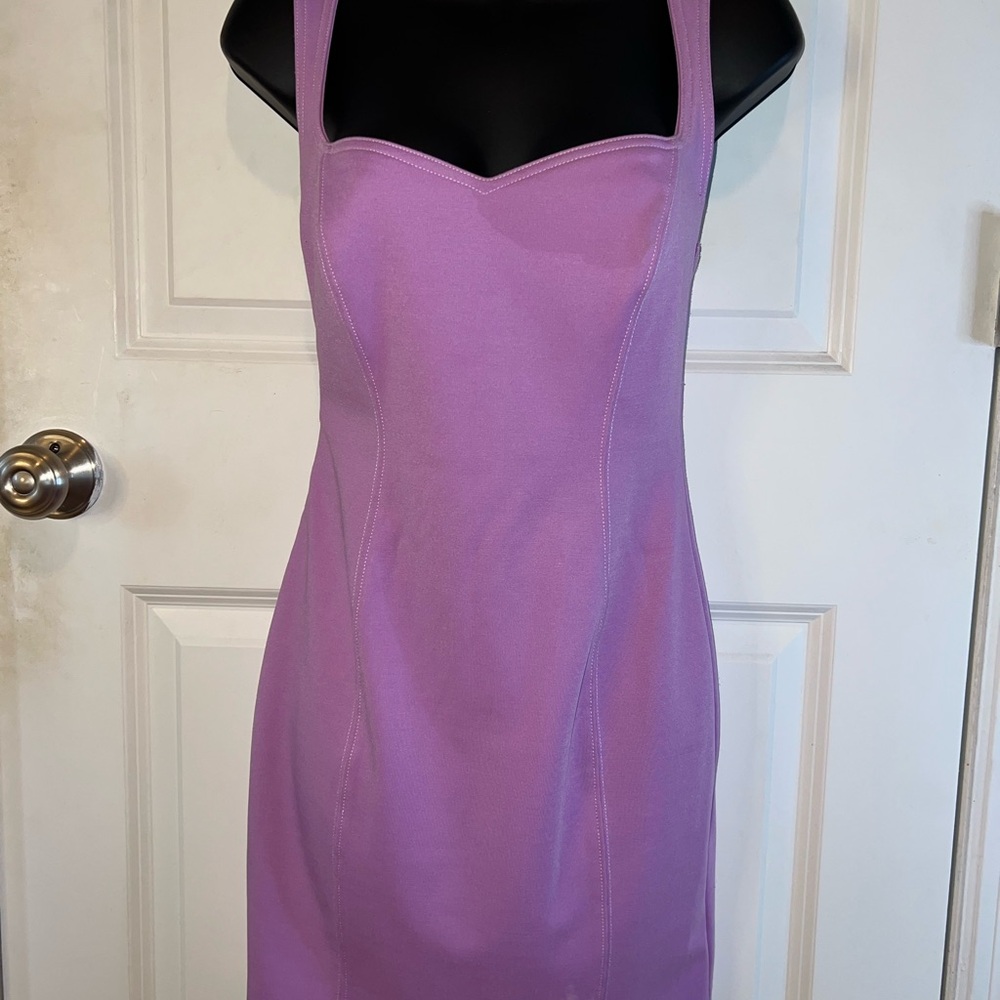 Astr Purple Sheath Mini Dress Sweetheart Neckline